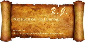 Ruzsicska Julianna névjegykártya