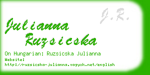 julianna ruzsicska business card